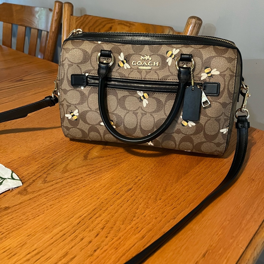 Coach Brown Floral Satchel Bag